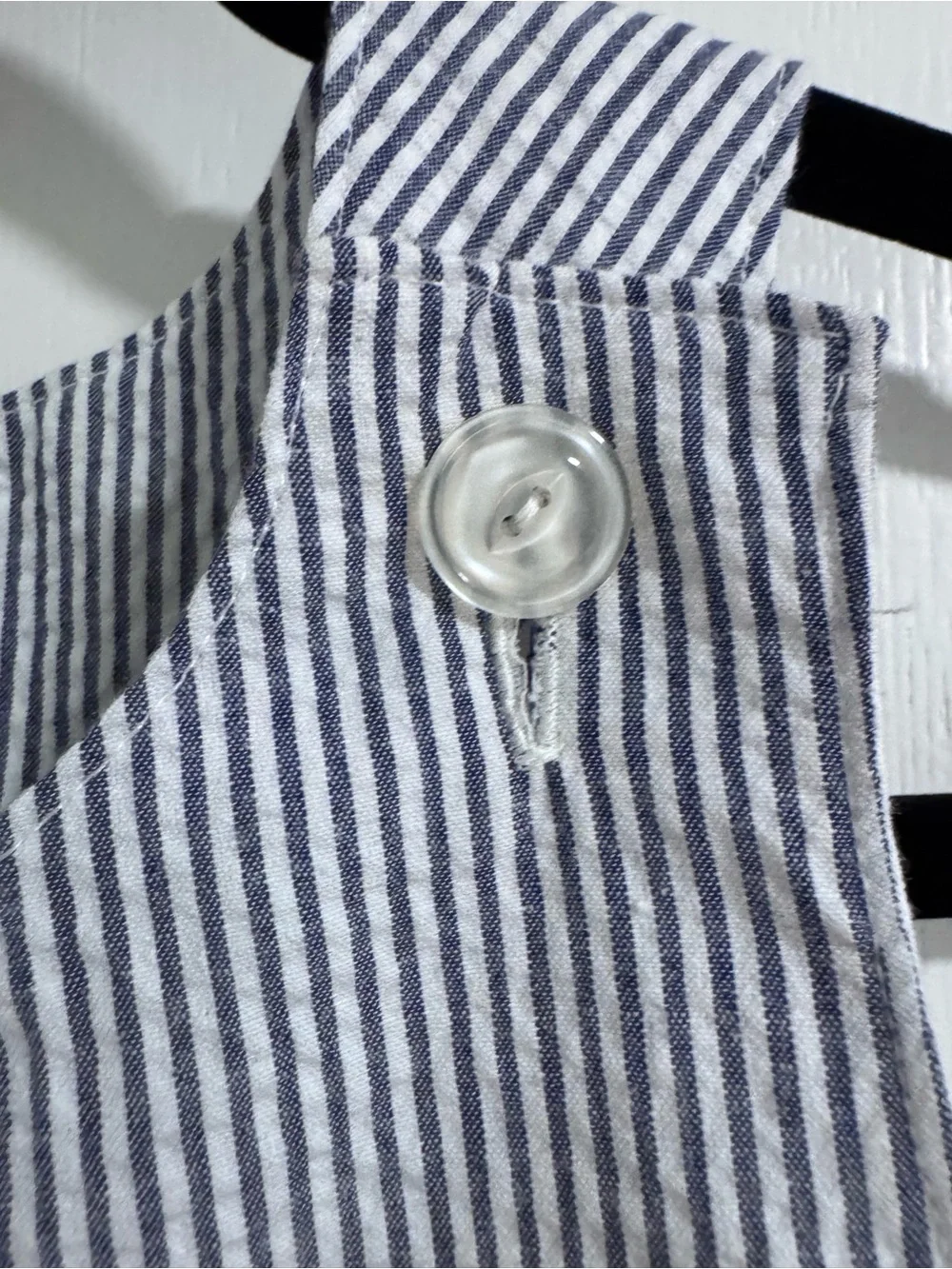 Striped Blue & White Kids Romper Vintage Overall Kids Size 3T / 4  1980s train